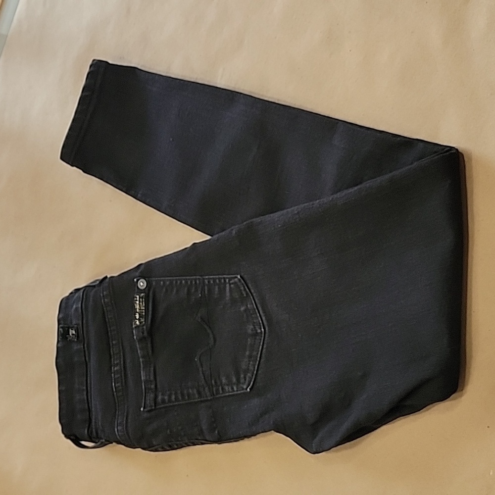 7 For All Mankind, Black "The Skinny" Size 25 Jeans.  Used Condition